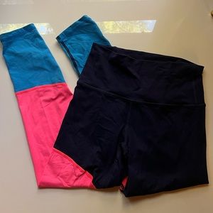 Aerie chill play move neon colorblock 7/8 length leggings